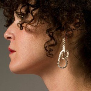 Adeline Cacheux sterling silver chain link knot earrings